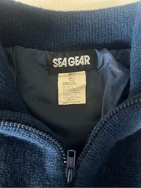 Men's Navy Zip-Up Sweater